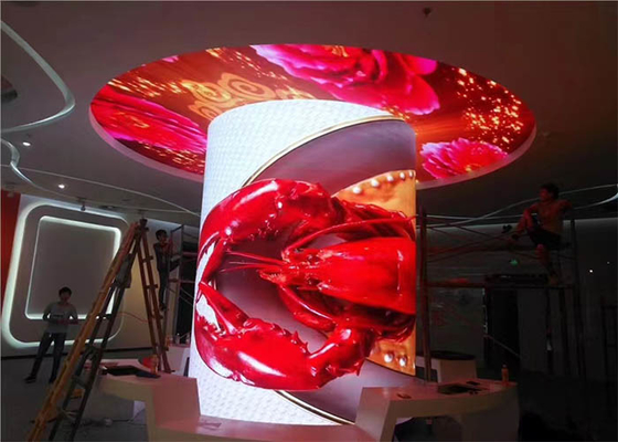 อุโมงค์โฆษณาแบบซอฟต์โมดูลจอแสดงผล LED สีเต็มรูปแบบในร่มที่ยืดหยุ่น